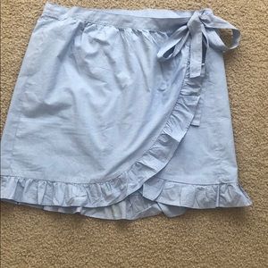 Wrap tie skirt with ruffles